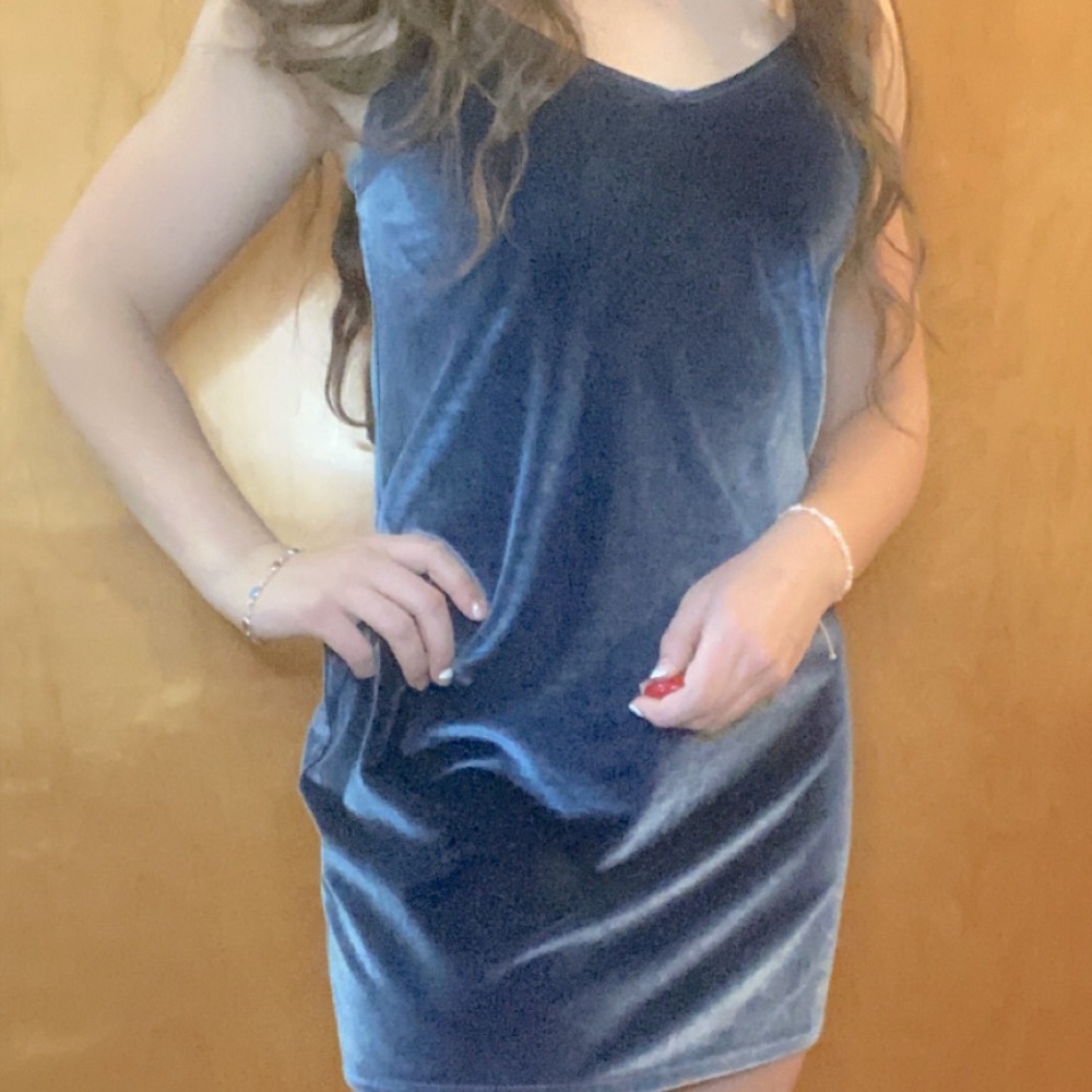 Hollister Blue Velour Dress